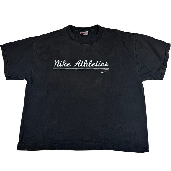 Nike Tops - Vintage Nike Athletics Script T-Shirt Black Size L